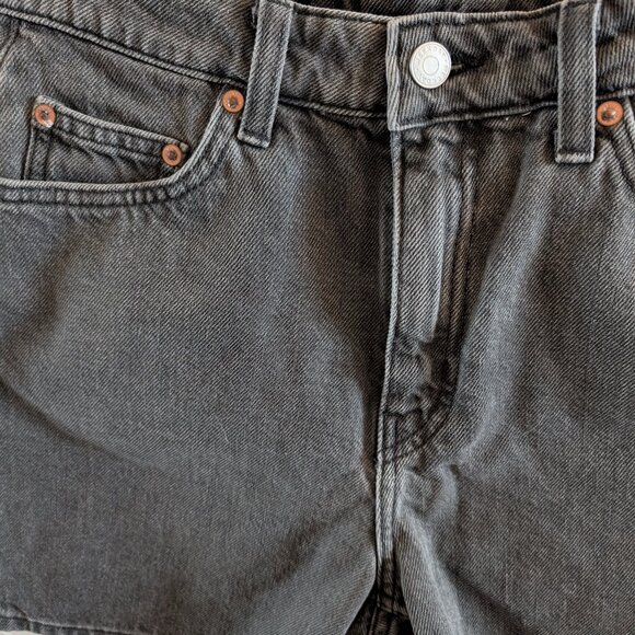 NWT Weekday EYA Black Denim Shorts High Rise Organic Cotton Size 38, Size 6 - Picture 5 of 7